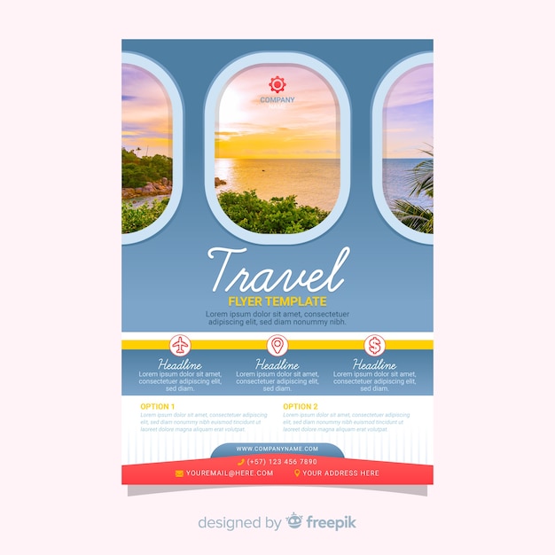 Template travel poster with image