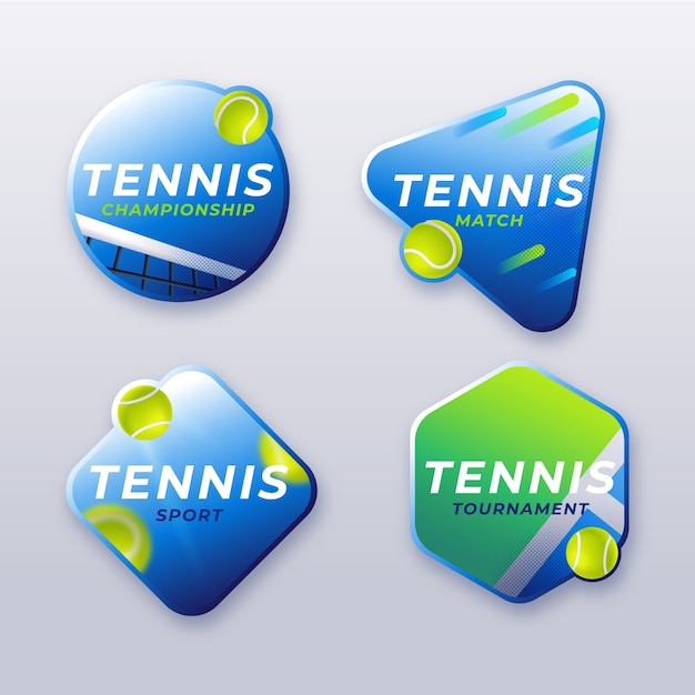 Free Vector tennis sport and activity labels collection