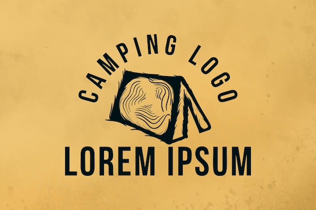 Free Vector tent, camping and outdoor adventure retro logo