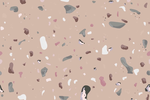 Free vector terrazzo seamless pattern background in brown