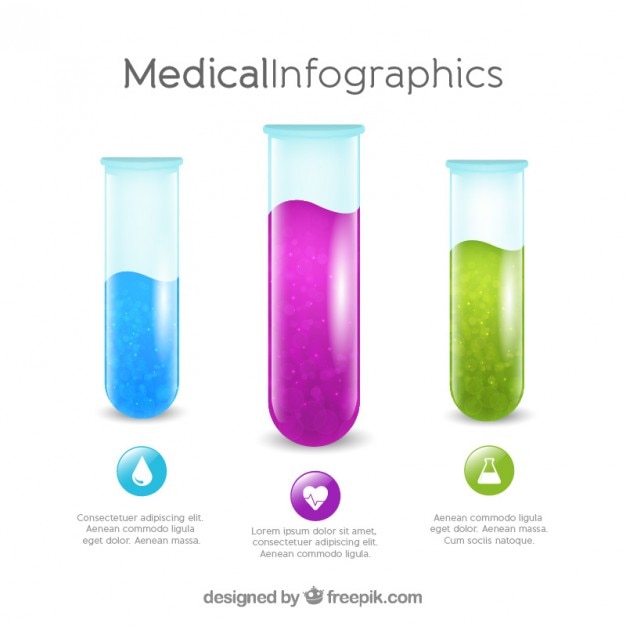 Free Vector test tube medical infographic template