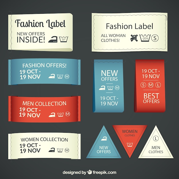 Free Vector textile fashion labels