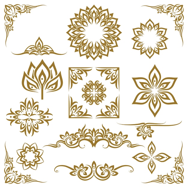 Free vector thai ethnic decorative elements vector. element ethnic, decorative ornament, ethnic thai illustration