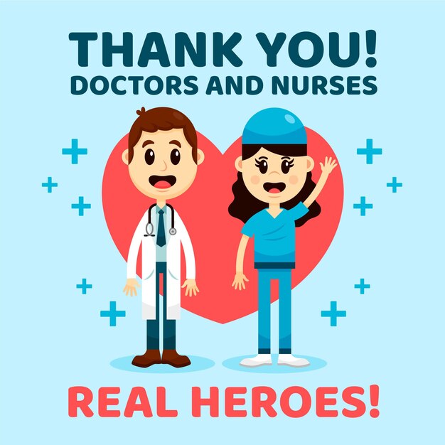 Thank you doctors and nurses supportive message style