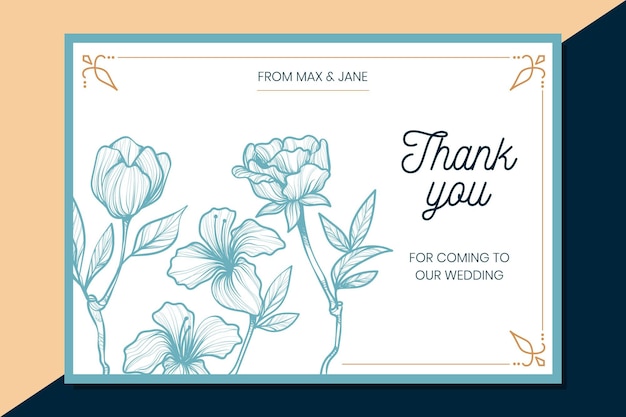 Thank you wedding card