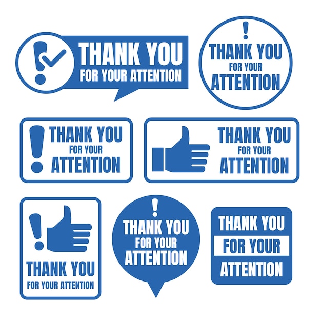 Free Vector thank you for your attention label illustration