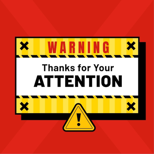 Free Vector thank you for your attention sign illustration