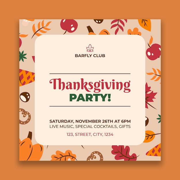 Thanksgiving event flyer template