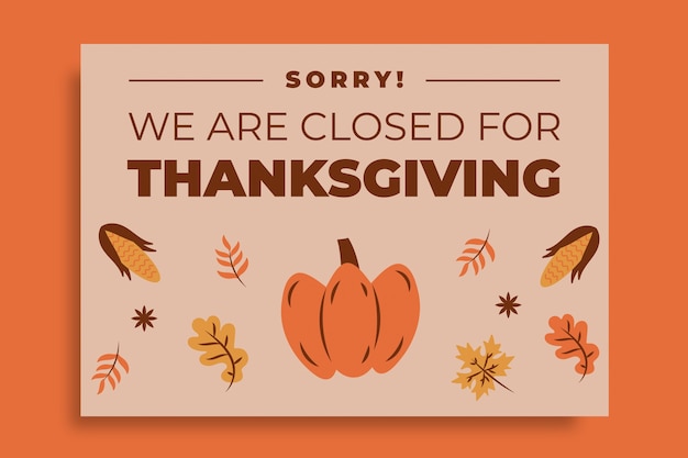 Thanksgiving out of office sign design template