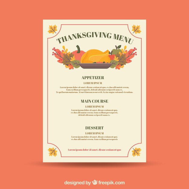 Thanksgiving retro menu