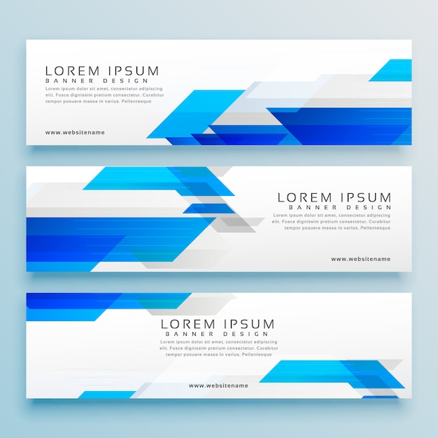 Free Vector three business style header banner design set