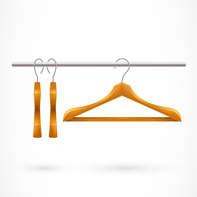 Free Vector three hangers on clothes rail