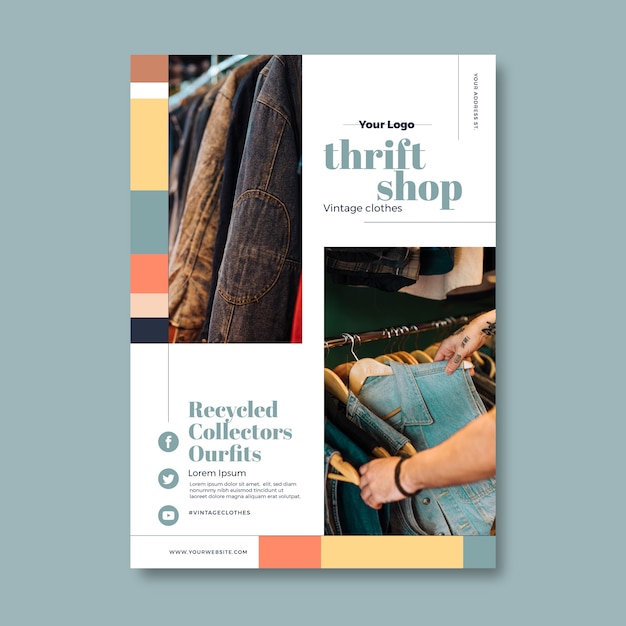 Thrift shop sale poster template