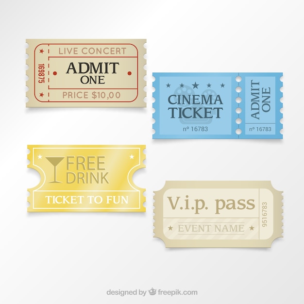 Free Vector tickets collection