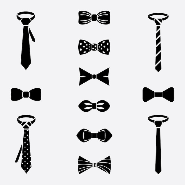 Free vector ties and bow ties set.