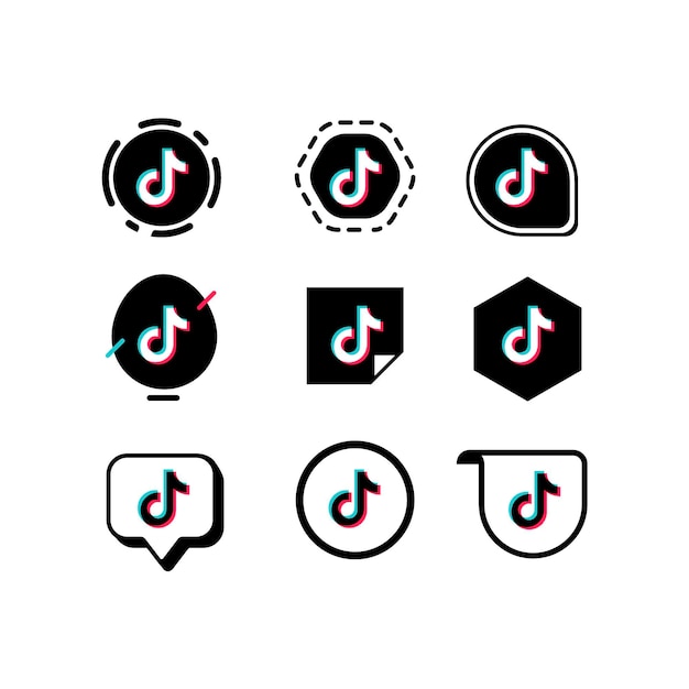 Free vector tiktok logo collection