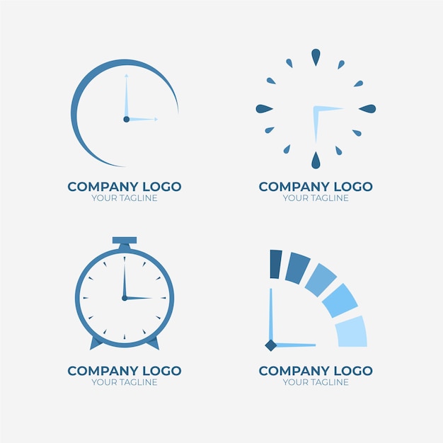 Free vector time logo template collection