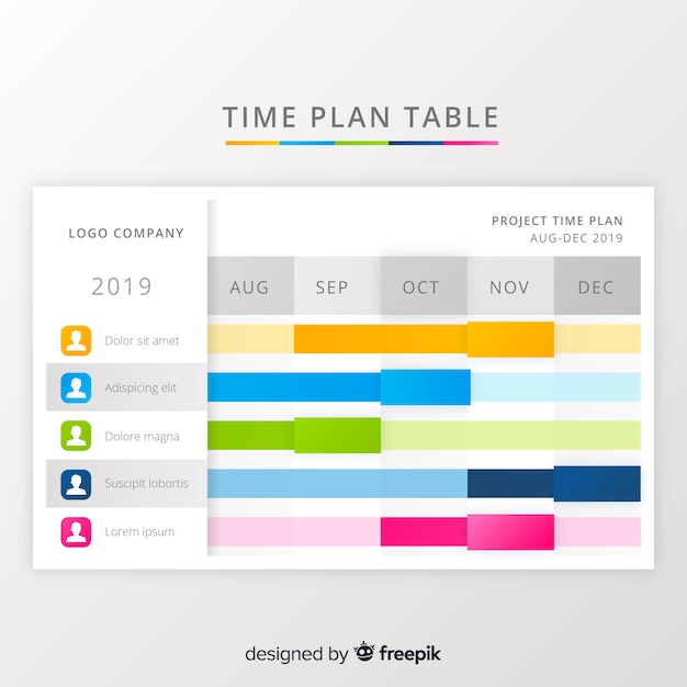 Free Vector time plan table