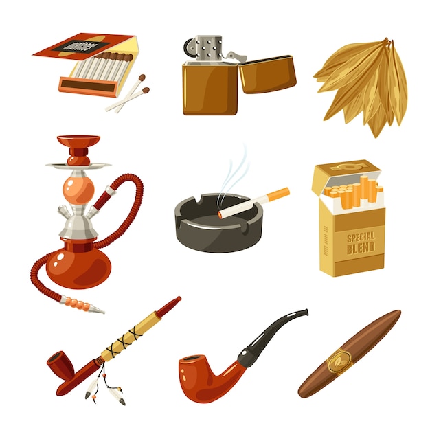 Free Vector tobacco icons set