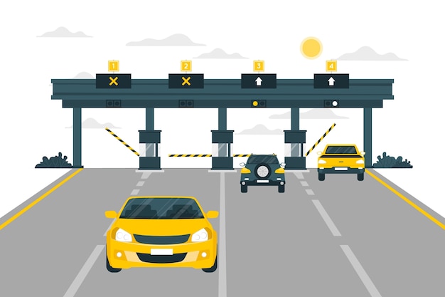 Free vector toll road concept illustration