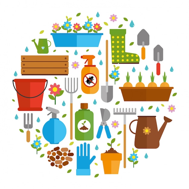 Free Vector tools for gardening