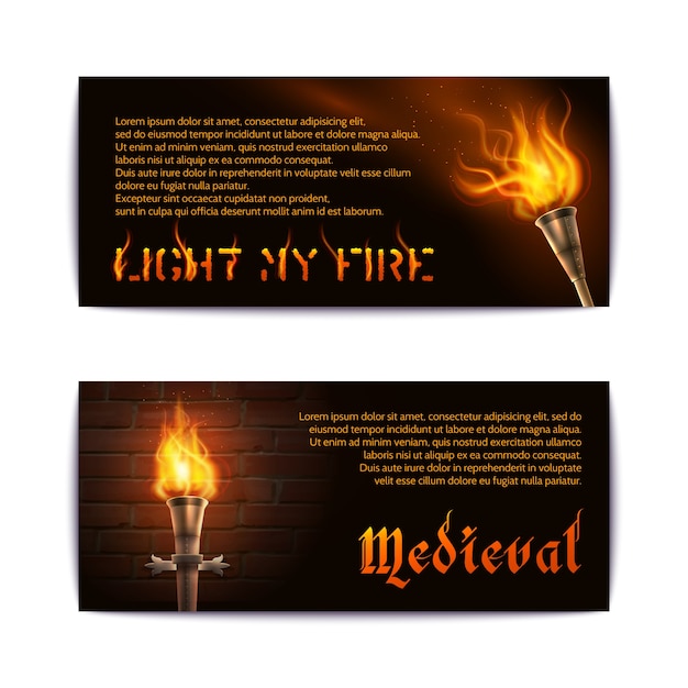 Free Vector torch banners set