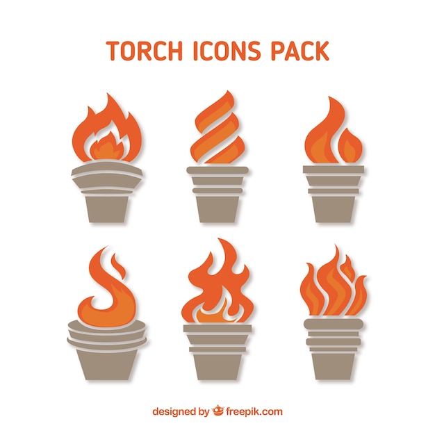 Free Vector torch icons pack