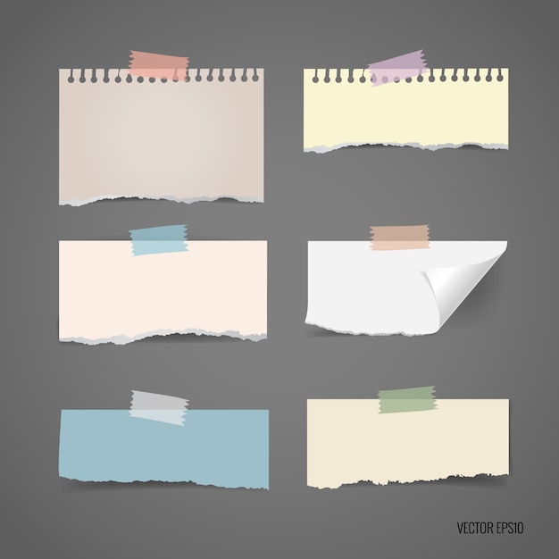 Free Vector torn papers collection