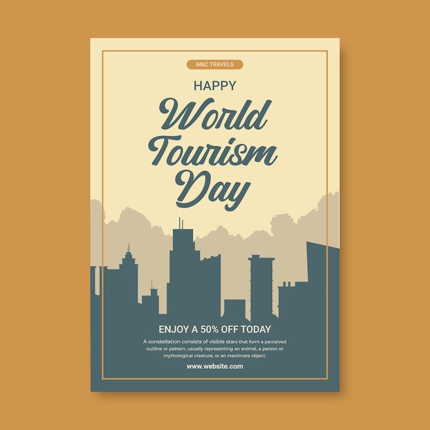 Tourism day flyer template design