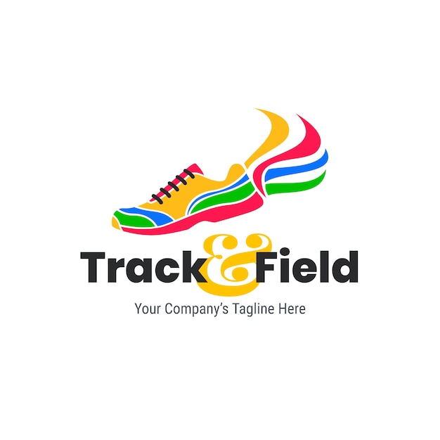 Free vector track and field logo template flat style