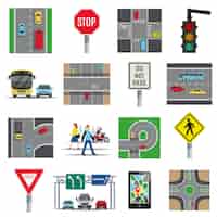 Free vector traffic signs flat elements collection