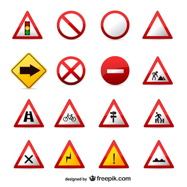 Free Vector traffic signs set