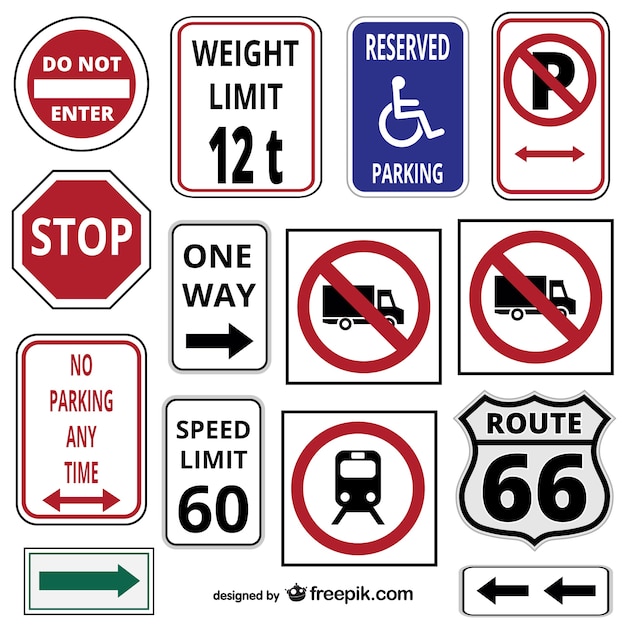 Free Vector traffic signs and symbols