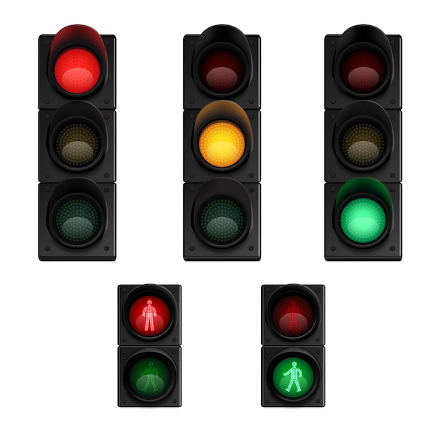 Free Vector traffic stop lights signals 