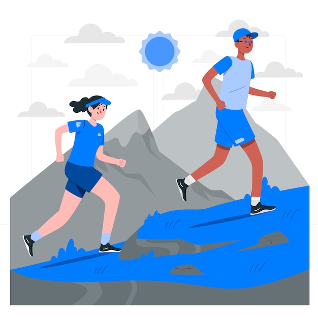 Free Vector trail running concept illustration