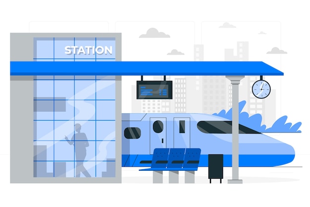 Free Vector train station concept illustration