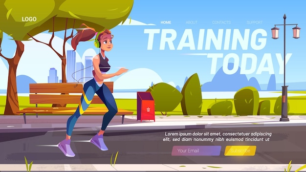 Free Vector training today web banner