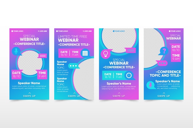 Free Vector transparent ig story webinar template