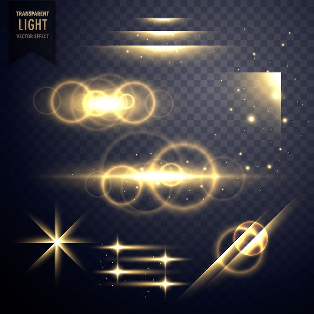 Free Vector transparent light effect and lens flare collection