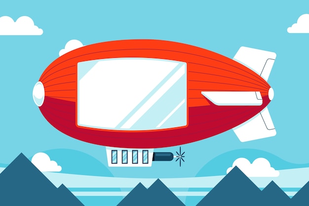 Transport flat blimp illustration