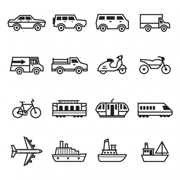 Free Vector transport icons collection