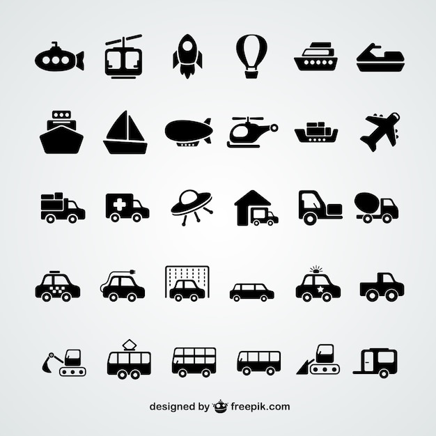 Free Vector transport icons collection