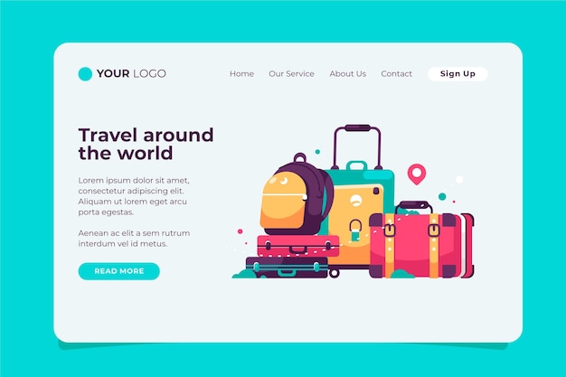 Travel around the world tourism landing page