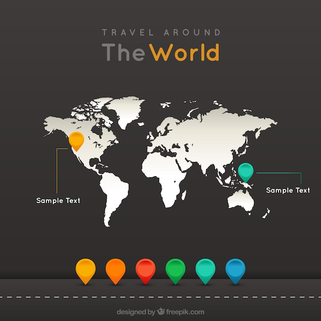 Free vector travel around the world