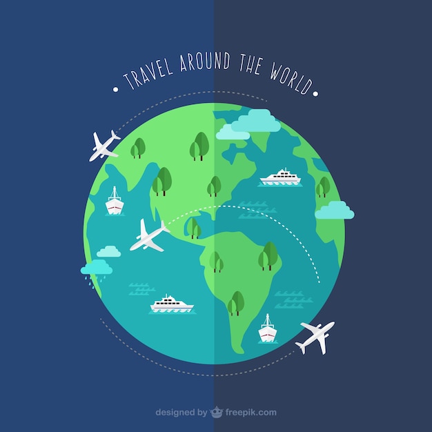 Free Vector travel around the world