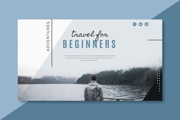 Free Vector travel banner blog template