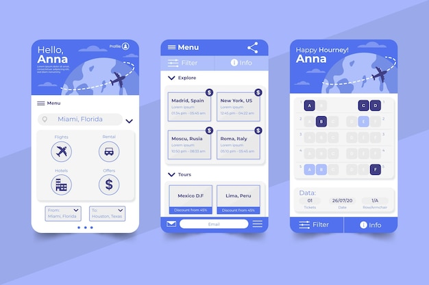 Free Vector travel booking app concept