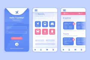 Free vector travel booking app concept