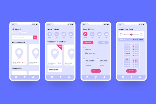 Free Vector travel booking app
