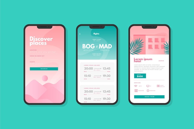 Free vector travel booking app
